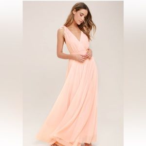 Lulus Dance the Night Away Blush Pink Backless Maxi Dress